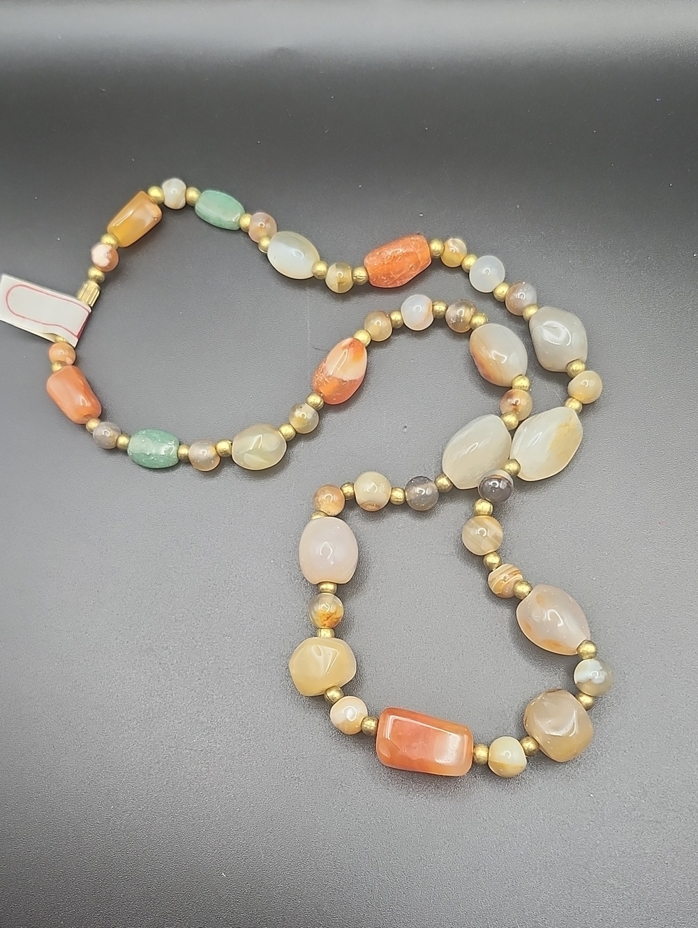Vintage Agate Beggars Bead Necklace.